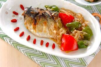 焼きサバのキノコあんかけ