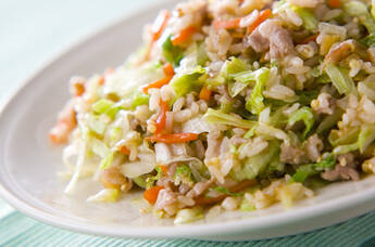 豚レタスの混ぜご飯