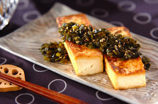 豆腐ステーキのニラソース