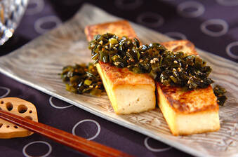 豆腐ステーキのニラソース