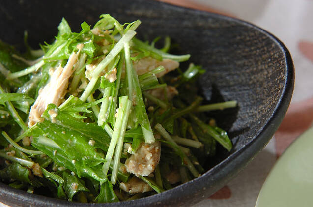 ささ身と水菜のゴマ和え