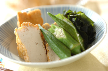 厚揚げとオクラの煮浸し