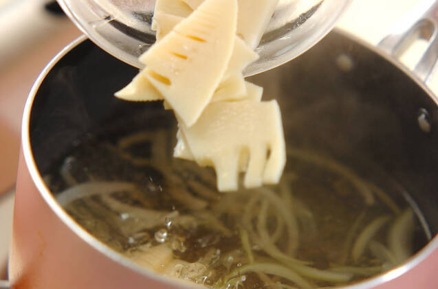 タケノコのみそ汁の作り方の手順4