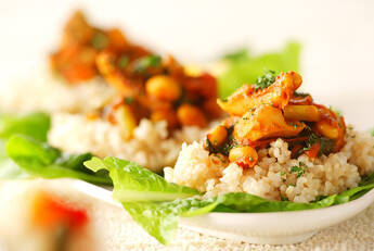 ナスとイカのドライカレー