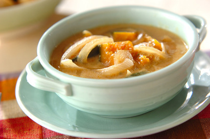 カボチャの豆乳みそスープ