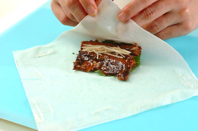 サンマの焼き春巻きの作り方の手順1