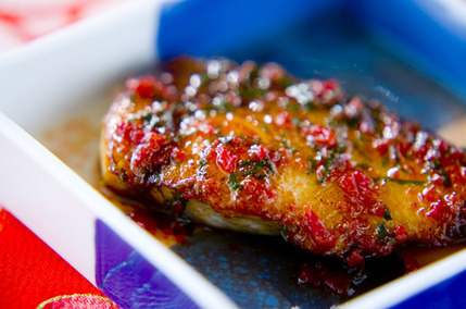 ブリのソテー梅ソース