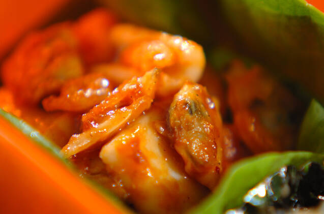 シーフードのトマト炒め