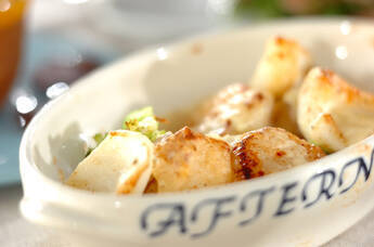 濃厚！ホタテとイカのクリームチーズオーブン焼き