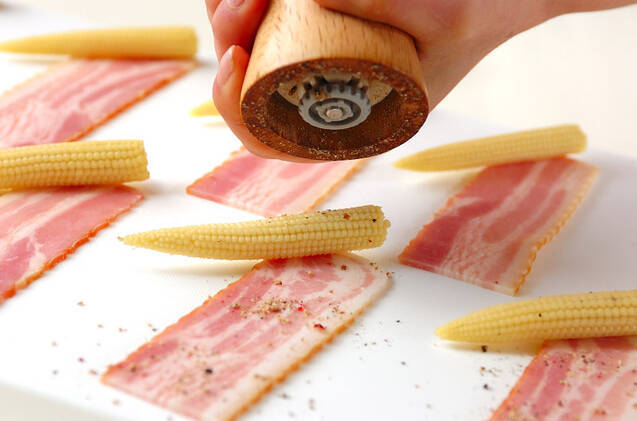 ベビーコーンベーコン焼きの作り方の手順4