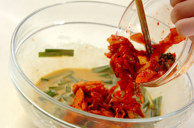 納豆キムチチヂミの作り方の手順5