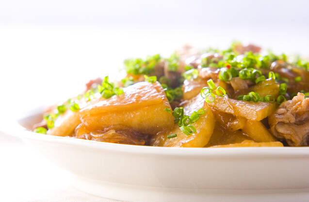 冬瓜と豚肉の春雨炒め