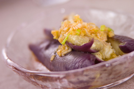 蒸しナス・ネギだれ