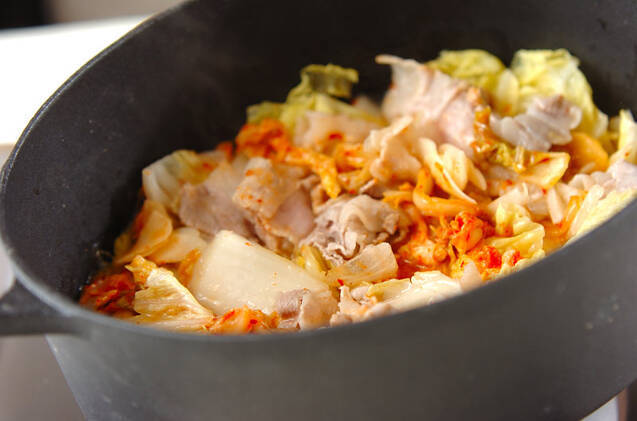 具だくさんキムチスープの作り方の手順2