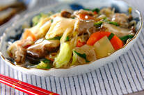 モヤシ炒めのあんかけ