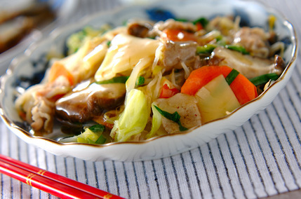 モヤシ炒めのあんかけ