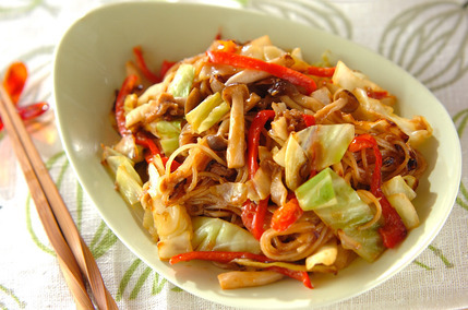 キャベツとツナの簡単ビーフン