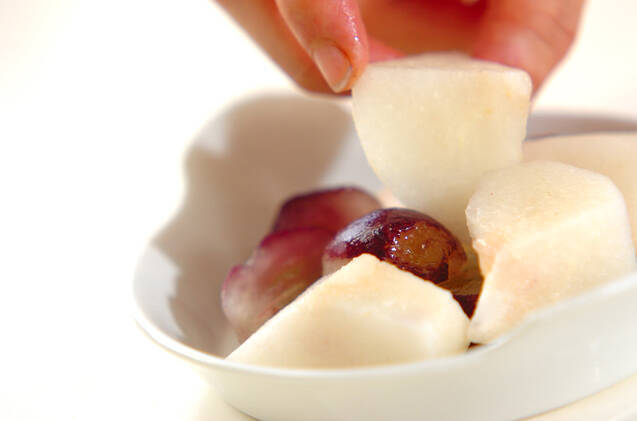 梨とブドウのデザートの作り方の手順3