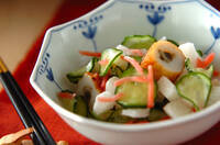 長芋と紅ショウガの和え物