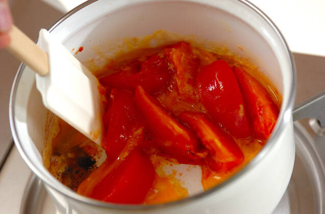 トマトの卵とじの作り方の手順3