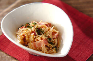 ベーコンとエノキのポン酢蒸し