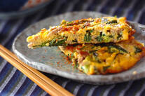 ニラの韓国風卵焼き