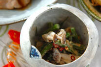 サヤインゲンのピーナッツダレ和え