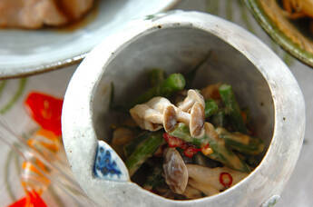 サヤインゲンのピーナッツダレ和え