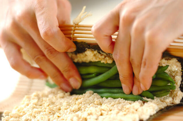 サヤインゲンののり巻きの作り方の手順4