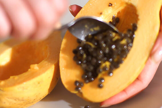 バラカ・パパイヤの器での作り方の手順2