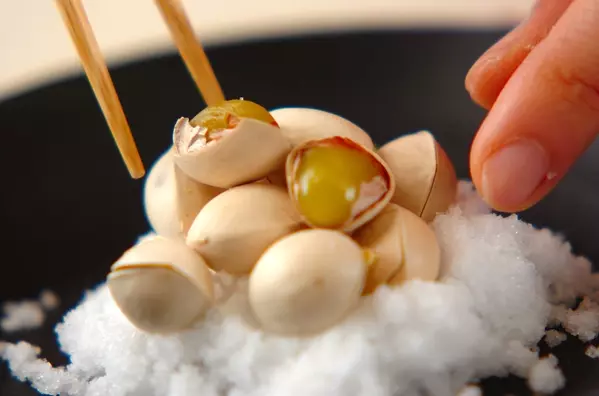 レンジでギンナンの作り方2