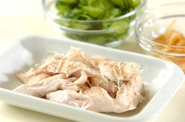 ささ身と甘酢のショウガ和えの作り方の手順1