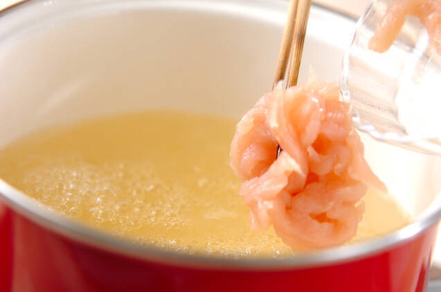 ささ身のかきたま汁の作り方の手順4