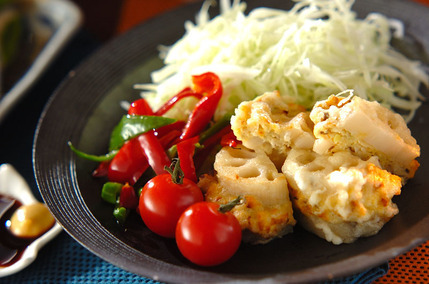 旨味たっぷりレンコンのはさみ揚げ