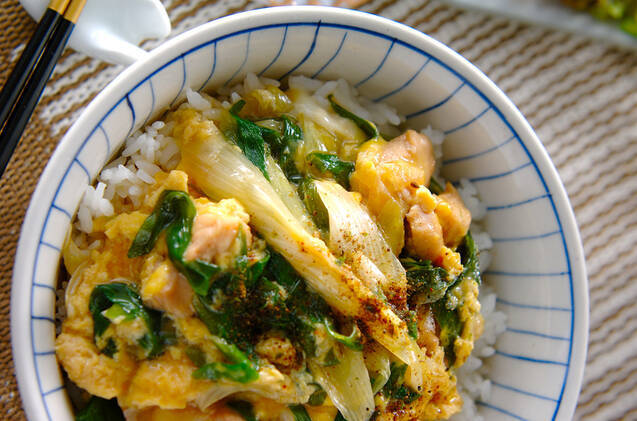 たっぷりネギの親子丼