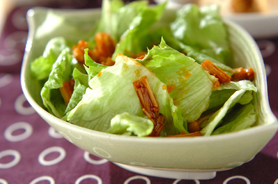 レタスのエノキソースがけ 副菜 のレシピ 作り方 E レシピ 料理のプロが作る簡単レシピ