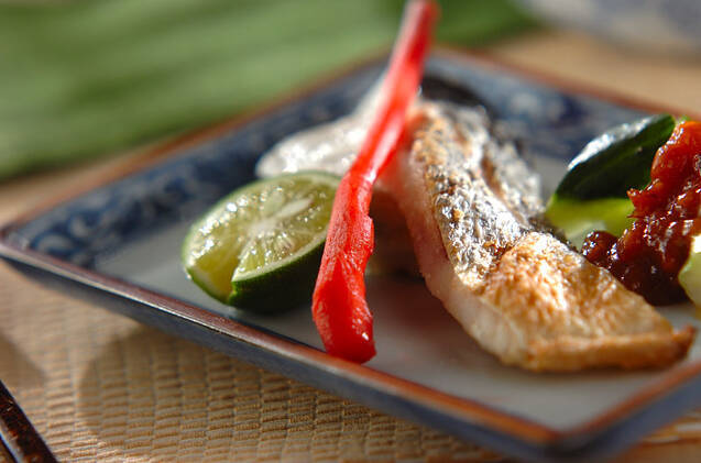 スズキのグリル塩焼き