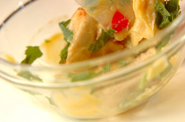 焼き生麩のからし酢みそ和えの作り方の手順4