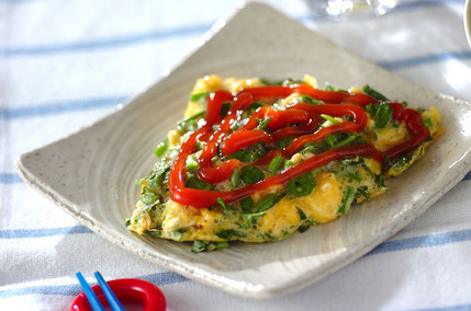 クレソンのオープンオムレツ