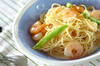 アスパラとエビのパスタの作り方の手順