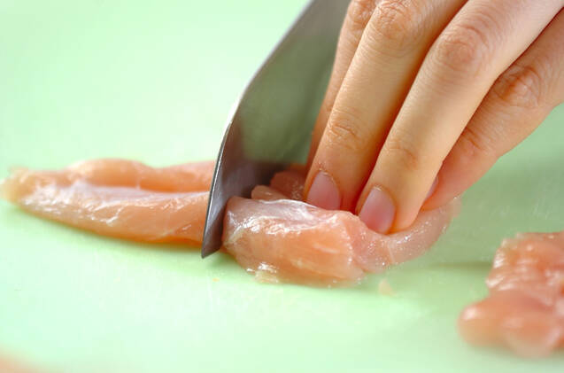 ささ身の照り焼き丼の作り方の手順1