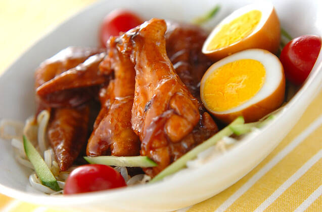 W手羽とたまごの黒酢煮