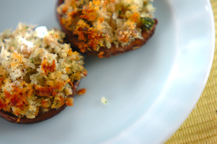 シイタケのパン粉焼き