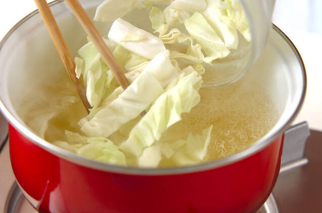 キャベツのみそ汁の作り方の手順4