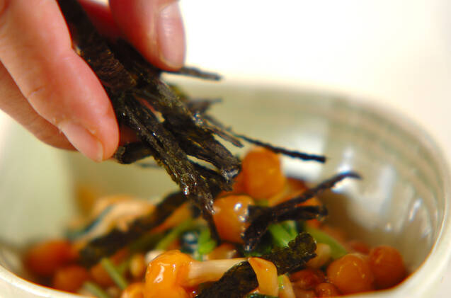 ミツバとナメコのサッパリ和えの作り方の手順4