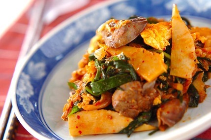 鶏レバーのキムチ炒め