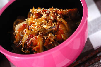 唐揚げの甘辛ダレ丼