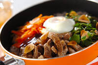 牛肉とクレソンのガーリックビビンバ