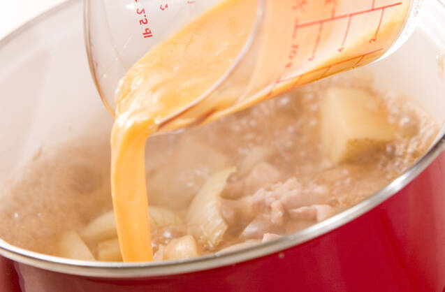 鶏ジャガのさっぱり卵とじの作り方の手順4