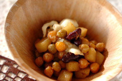 豆とチーズの炒め物